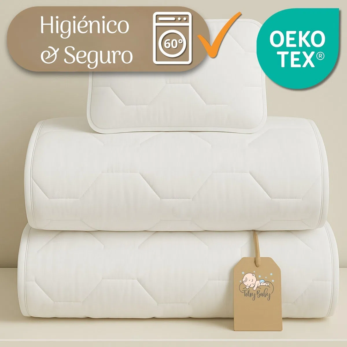 Totsy Baby Edredón Cuna 90x120 cm bebé - Relleno nórdico Suave y Transpirable Ideal para Cuna y Cama de bebé Apto para Todas Las Estaciones Certificado Oeko-Tex 90 x 120