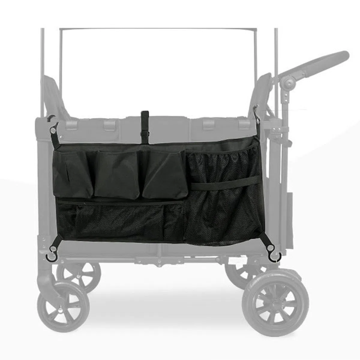 Bolsa Lateral de Carro con Múltiples Bolsillos a Prueba de Agua para Acampar Al Aire Libre, Organizador de Carro de Cochecito de Gran Capacidad para Cochecitos de Camping, Carros de (Negro)