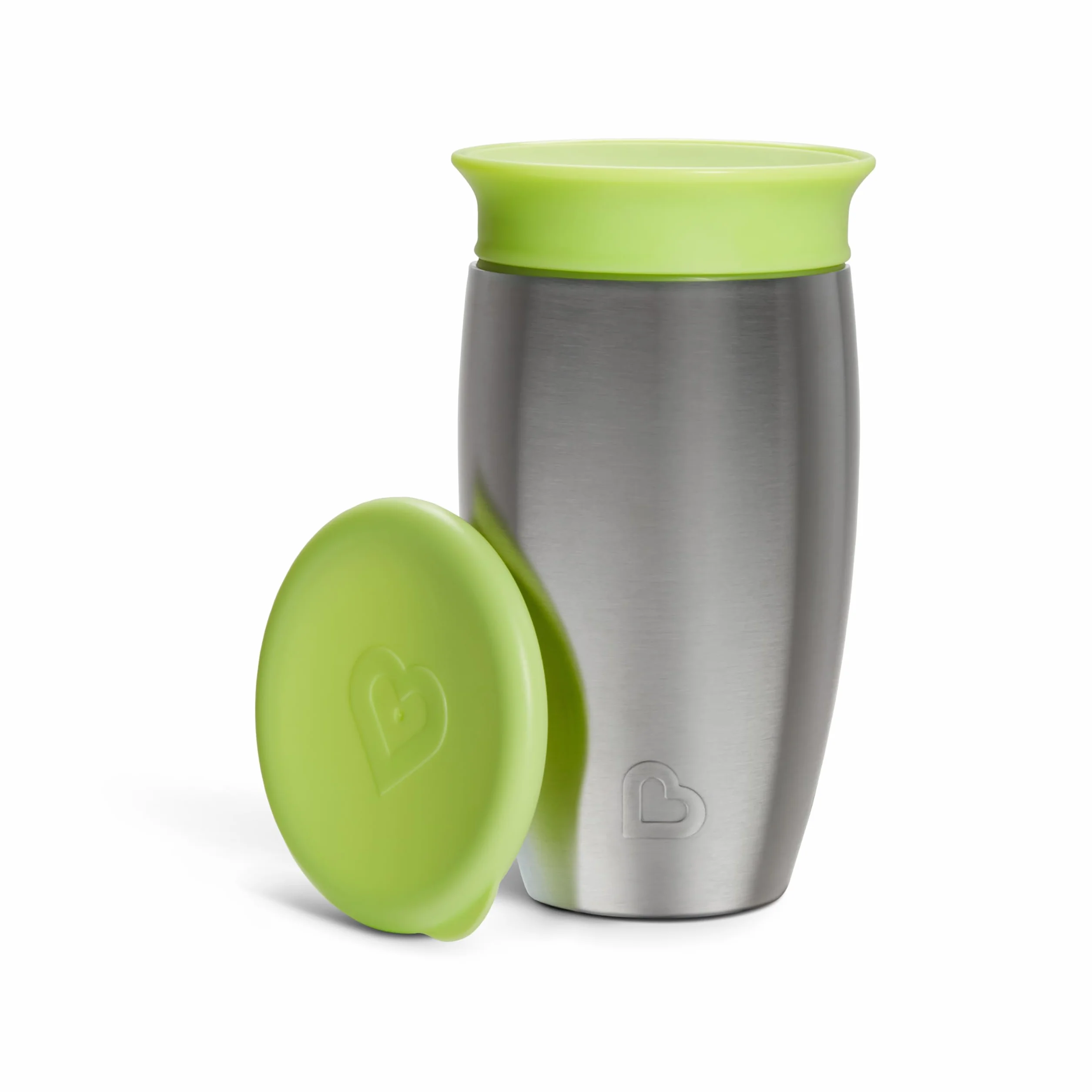 Munchkin Taza Stainless Steel Miracle 360 para Niños Pequeños, Taza para Bebé y Niño Pequeño Libre de BPA, Optimo para el Destete, Tazas a Prueba de Fugas para Niños, 12+ Meses, 10oz/296ml, Verde