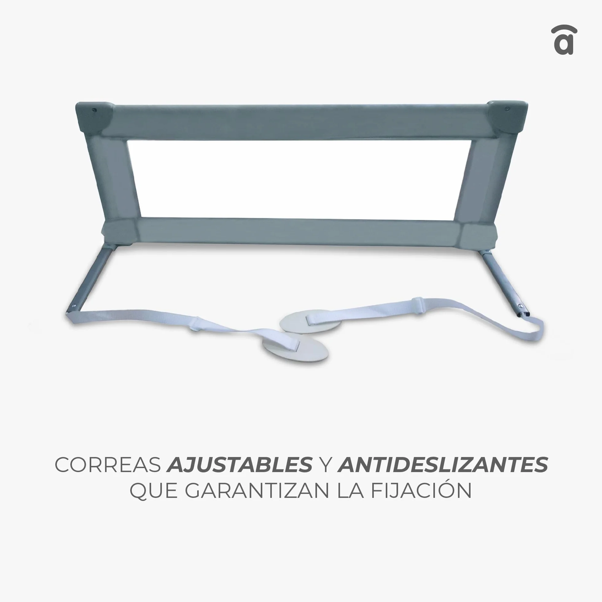 Asalvo Barrera de Cama Protección Anticaídas, Barandilla Plegable y Portátil, Fácil Montaje, Diseño Seguro y Compacto – Barrera de Seguridad 90CM Gris