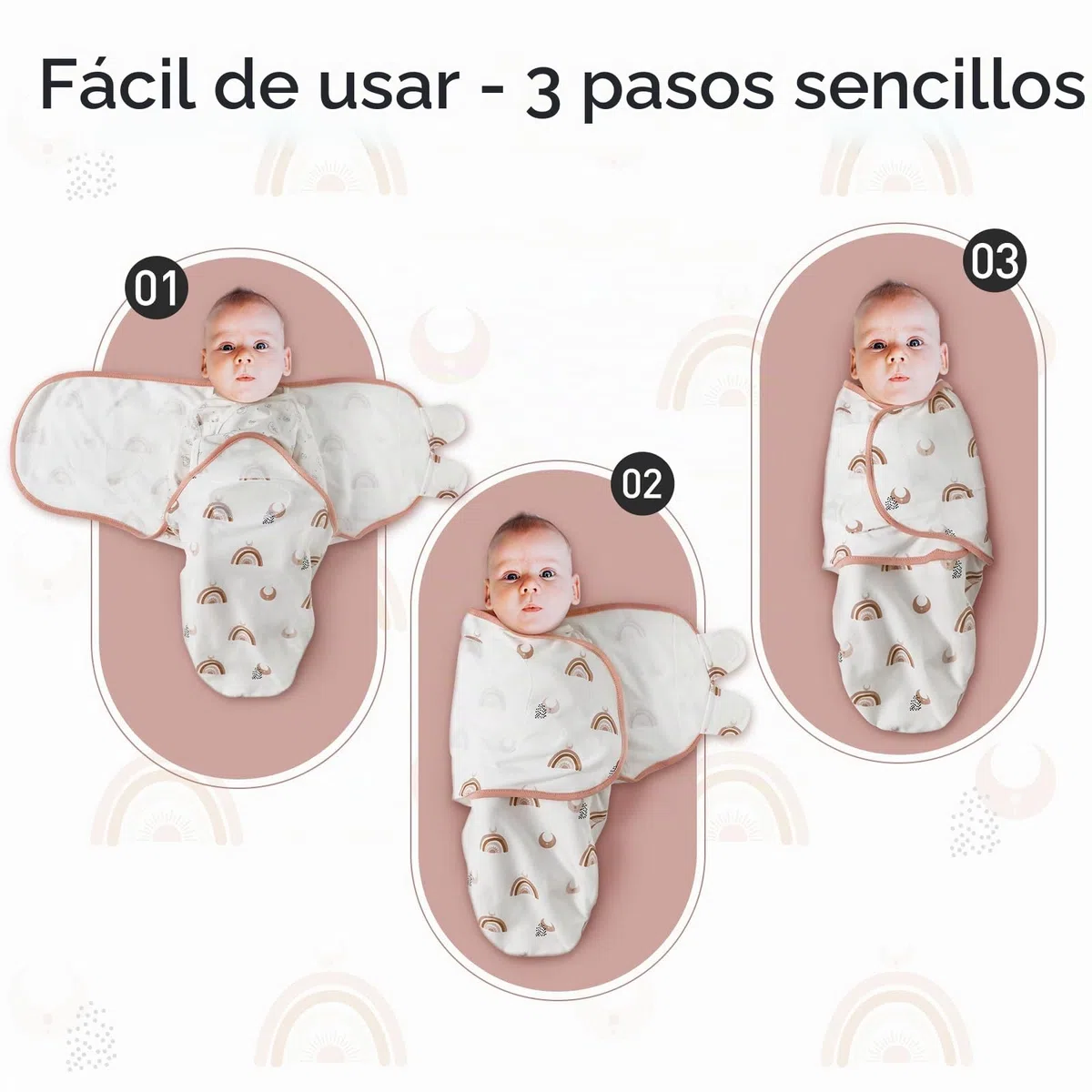 GLLQUEN BABY - Mantas para envolver al bebé para recién nacidos de 0-3 meses, Oeko-tex100, 100% tela de algodón orgánico transpirable para envolver al bebé, paquete de 3 (Café)