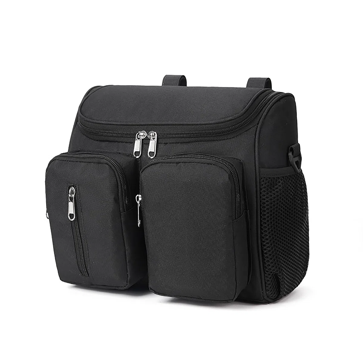 Organizador Multifuncional para Cochecito de Bebé,Correa de Hombro Ajustable,Gran Capacidad para Artículos Esenciales del Bebé,Ajuste Universal para Todos los(2411-Black)