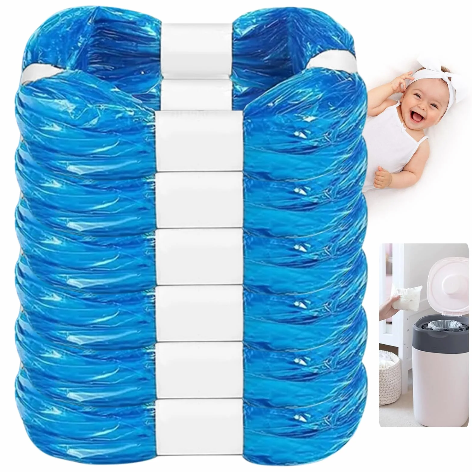 6 cartuchos de repuesto para bolsas de pañales, papel de recambio para bolsas de pañales, compatible con Tommee Tippee, Angelcare, Achteckiger Windeleimer, LitterLocker