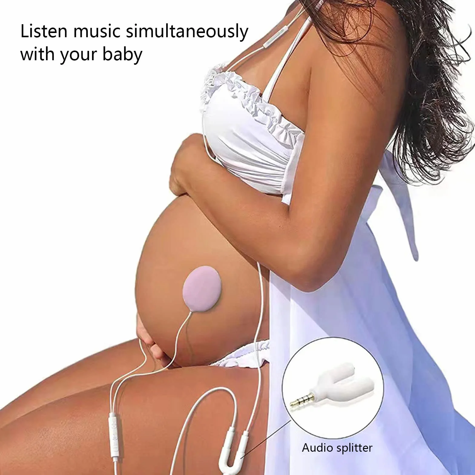 Auriculares Prenatales Baby Bump, Altavoz para Compartir Música para Mujeres Embarazadas Music Play Prenatal Belly Speaker Earphones Regalo De Audio Portátil para El Embarazo