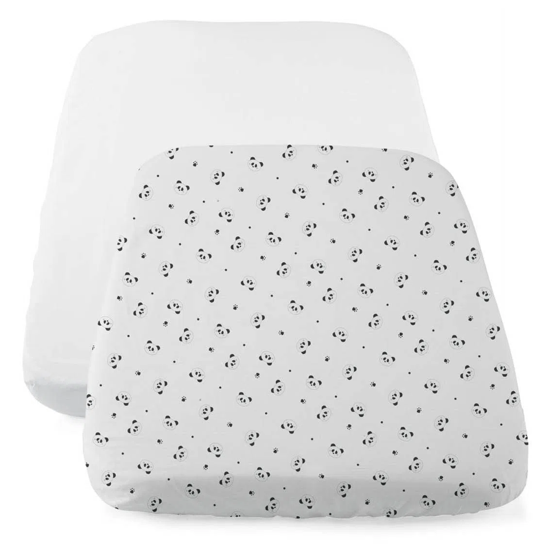 CHICCO Juego de Sábanas Bajeras Compatibles con CHICCO Next2Me, 2 Piezas, 50 x 83 cm, Algodón, 2 Sábanas Minicuna con Bordes Elásticos, Accesorios Recién Nacido +0 Meses, Blanco y Gris