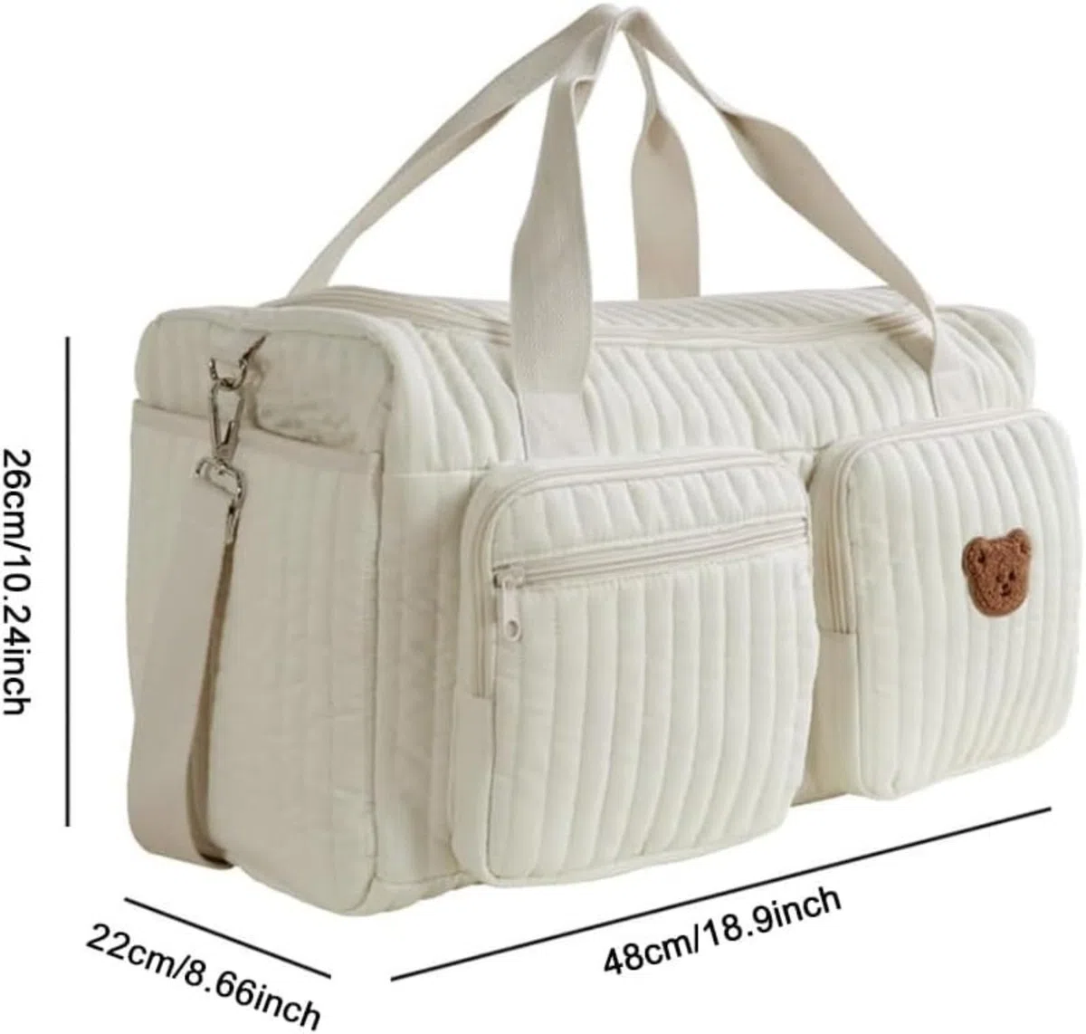 Bolsa de pañales para mamá genérica, ligera, acolchada, gran bolsa de pañales multifunción para maternidad y cambio de bebé para hospital y fin de semana