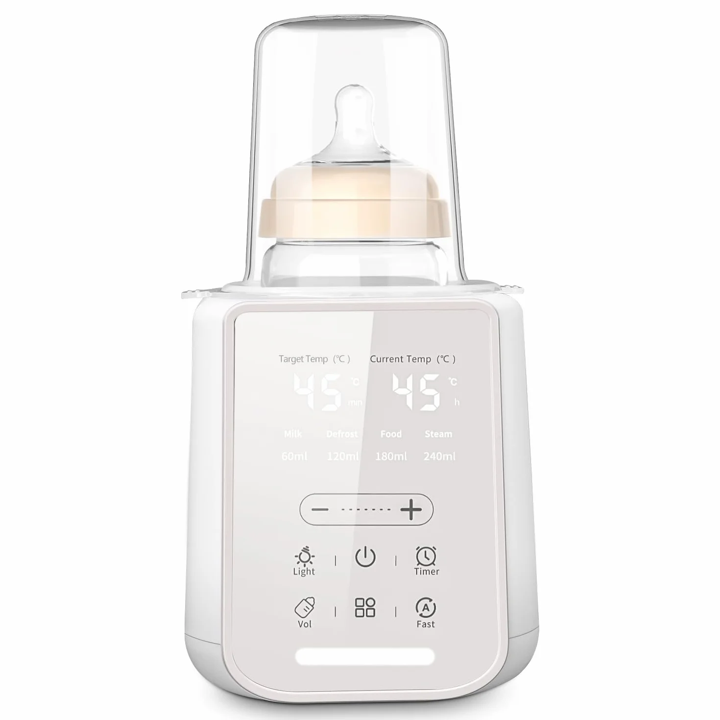 Calienta Biberones Portátil 8-en-1 – Calentador de Biberones con Esterilizador, Función Descongelado, Luz Nocturna, Temporizador – Para Casa y Coche