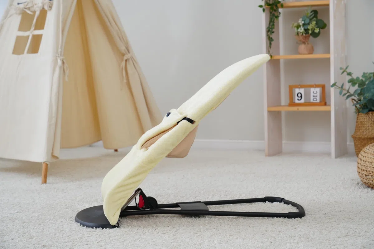 Cubre funda para hamaca bebé Belltop compatible con hamaca BabyBjörn Soft & Bliss. Funda invierno para asiento balancín bebé: hipoalergénica y cálida. Cubierta para asiento para mecedora bebé - Beige