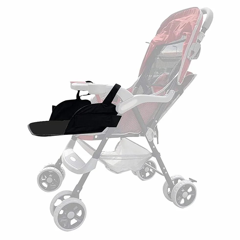 Reposapiés para Cochecito, Extensión Universal con Gancho y Bucle, para Todas las Estaciones (BLACK)