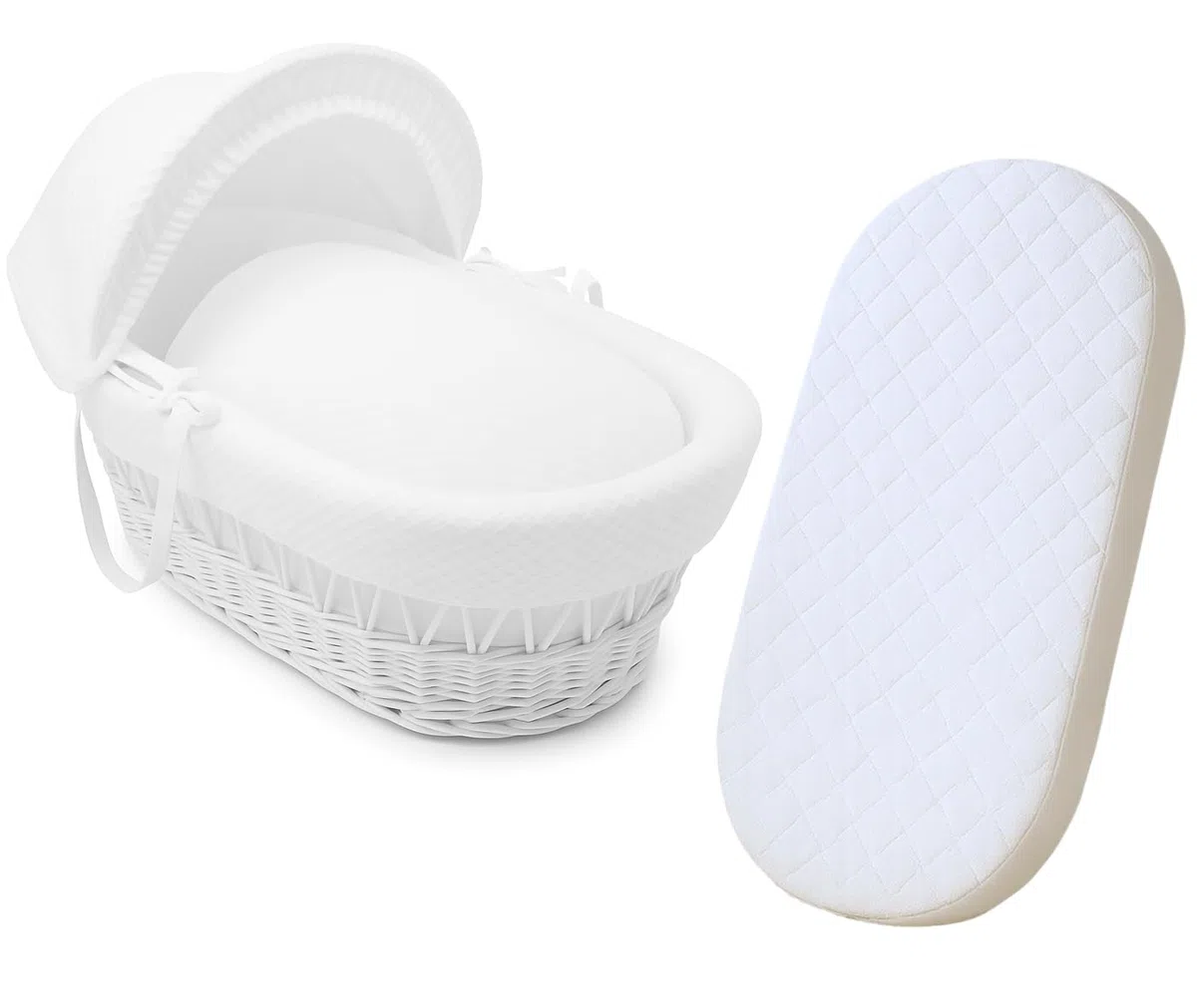 Crescent Textile Moisés - Colchón para cochecito de bebé, extra grueso, súper suave y nutritivo, colchón de espuma clásico, fácil de instalar para cochecito de bebé, cuna, moisés, forma ovalada (67 x