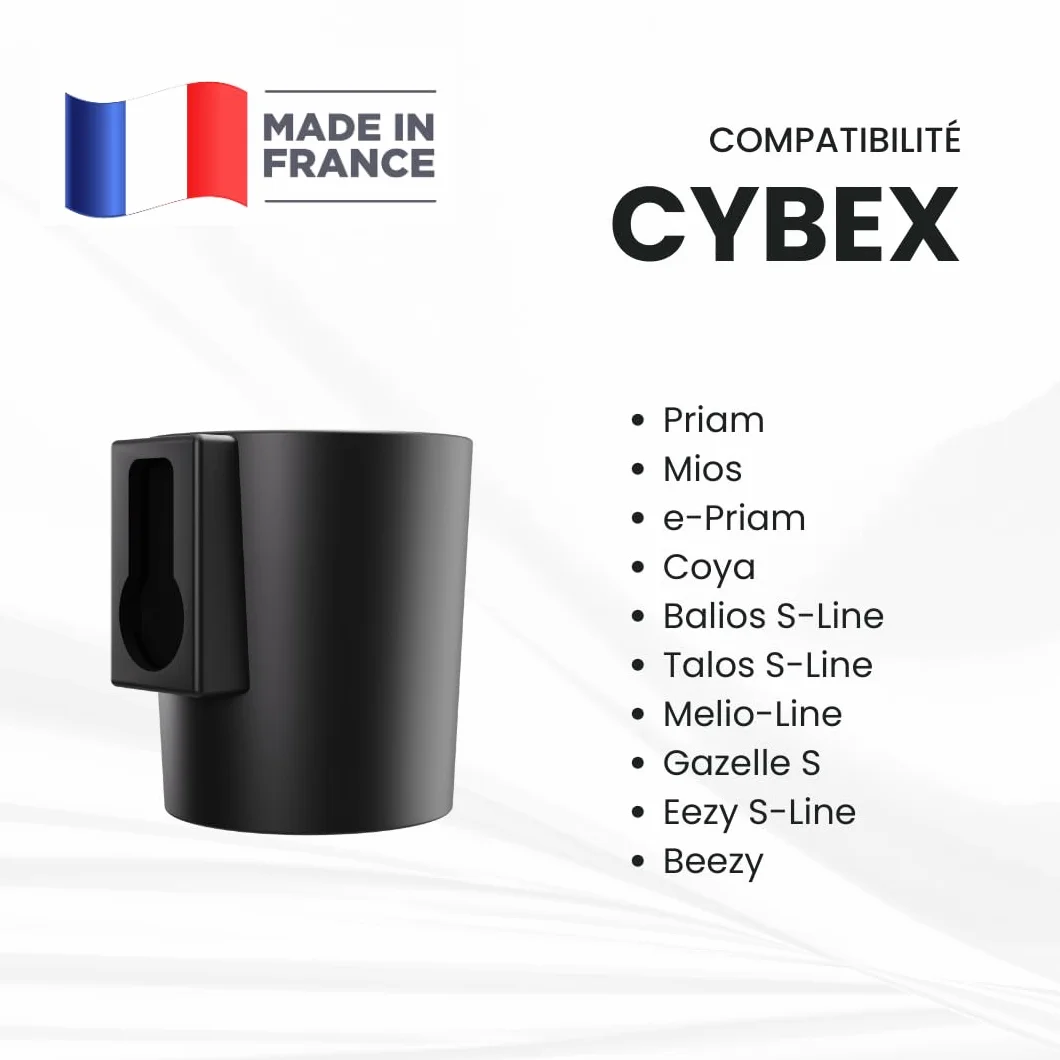 Portavasos para Silla de Paseo Cybex – Compatible con Cybex Priam, Mios, Coya, Balios, Talos, Gazelle S, Eezy S-Line, Beezy, Melio – Portabiberón/Portabotella