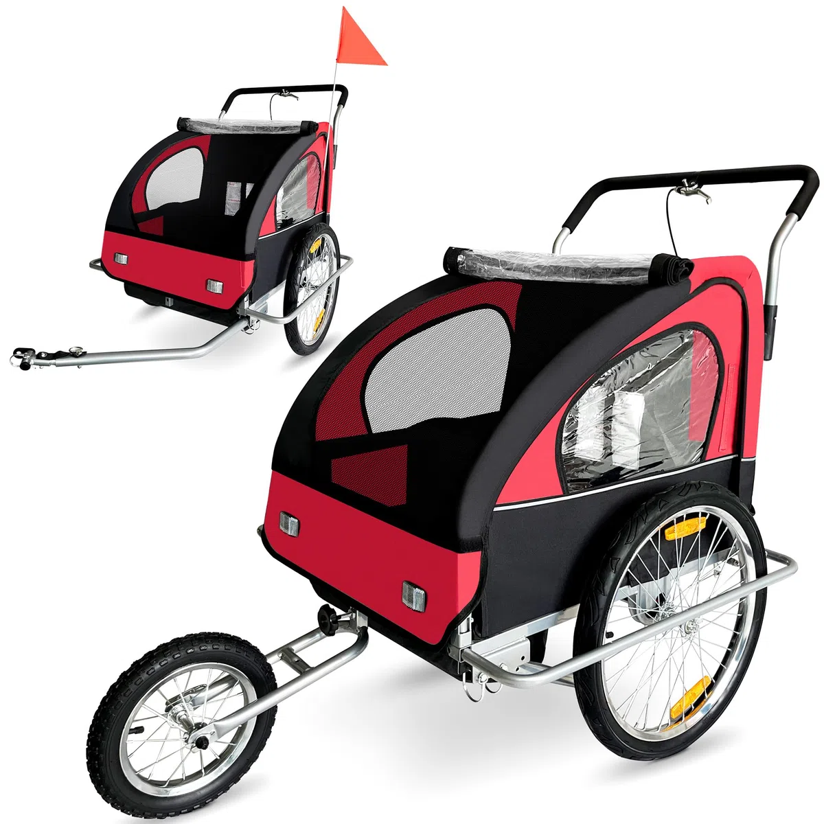 SAMAX Fahrradanhänger Und Jogger 2 In 1, white black, 56640013