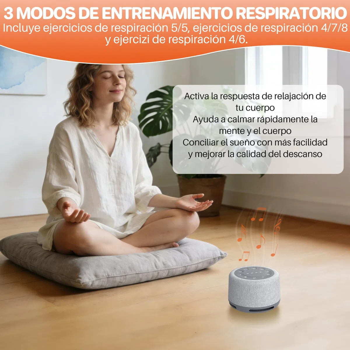 FUNYKICH Máquina Ruido Blanco Bebe Portátil con 30 Sonidos,Entrenamiento Respiratorio,3mins Grabación, Altavoz Inalámbrico, Recargable, Temporizador y Memoria, para Dormir,Relajación,Meditación y Yoga