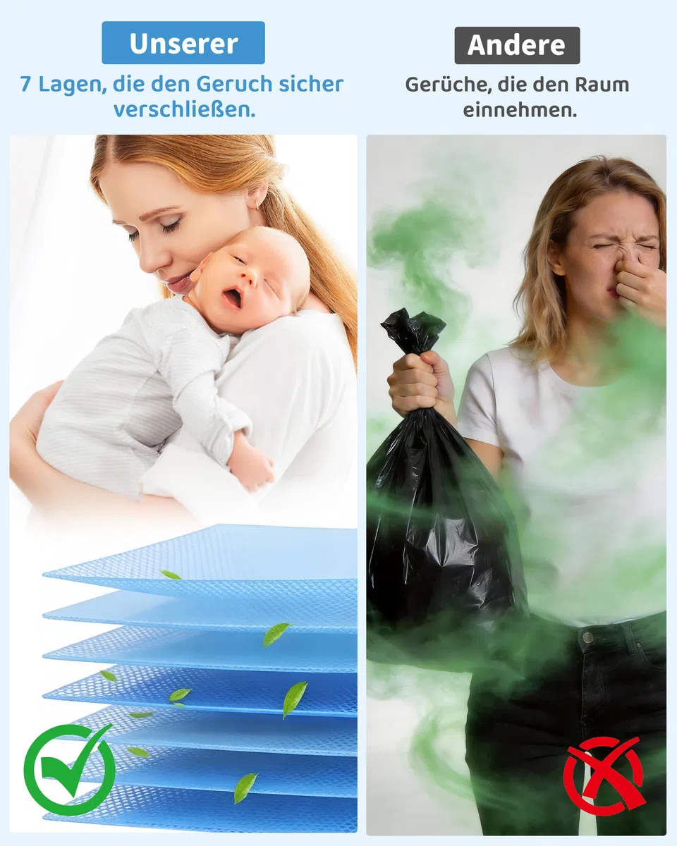 4 unidades de recambio para cubos de pañales, bolsas resistentes a los olores, compatible con Angelcare, no compatible con Dress up & Dress up XL y Classic XL y todos los modelos Tommee Tippee