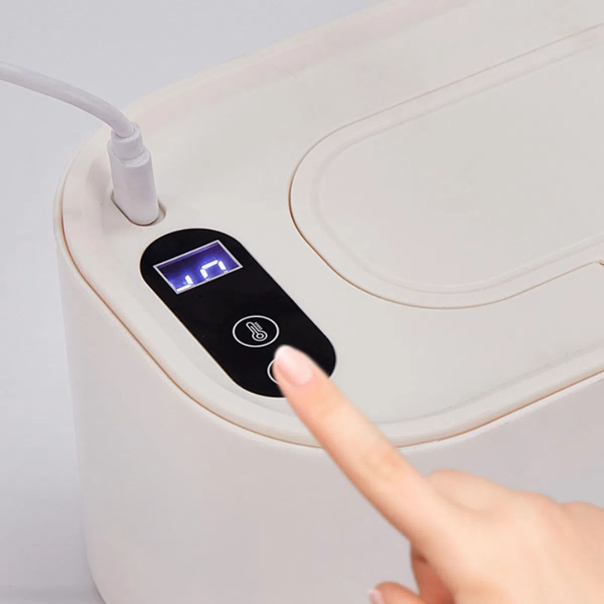 Calentador de toallitas para bebé, dispensador de toallitas calentadas, contenedor de Carga USB, Caja de toallitas húmedas con Pantalla de Temperatura para el Cuidado, guardería, hogar, al Aire Libre