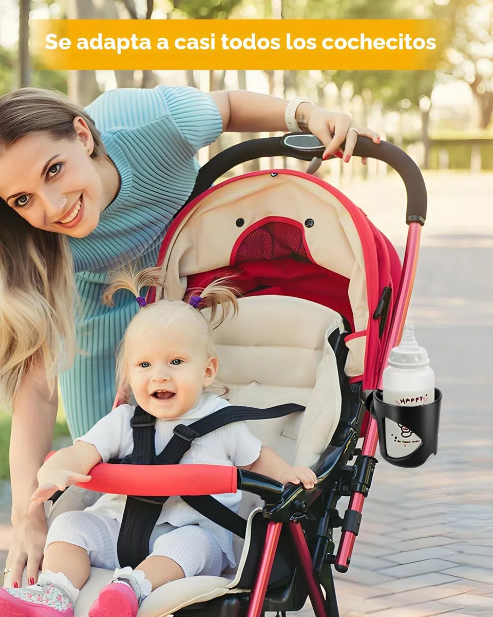Sujetavasos para Padres para Silla de Paseo, Soporte para Bebidas para Cochecito de Bebé, Accesorio Universal para Bicicletas, Botellas