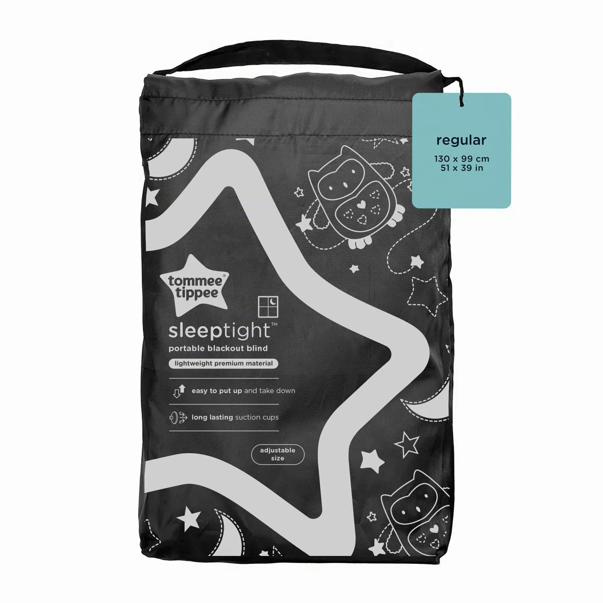 Tommee Tippee Cortina Opaca de Viaje Sleeptime con ventosas, Ajustable y Ligera, tamaño Normal, 130 x 99 cm