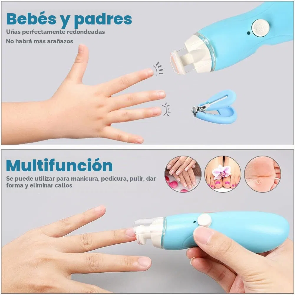 Vicloon Eléctrico Lima de Uñas del Bebé,14 en 1 Uñas Bebé Recién Nacido,Cortadora de Uñas Eléctrica para Bebés con Luz LED 9 Cabezales de Molienda Segura Recargable para Bebés, Niños Pequeños, Mujeres