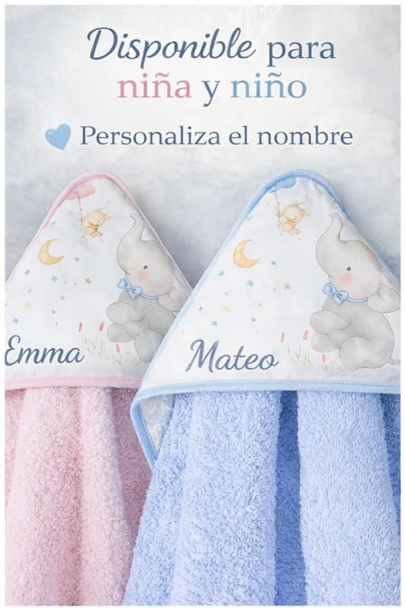 Capa de Baño para Bebe Personalizada 0 a 3 Años Toalla Recien Nacido 100% Algodon con Capucha Personalizada Comoda Suave para Cuidado de la Piel para Piscina Rosa + Regalo Baby Shower Niña/o