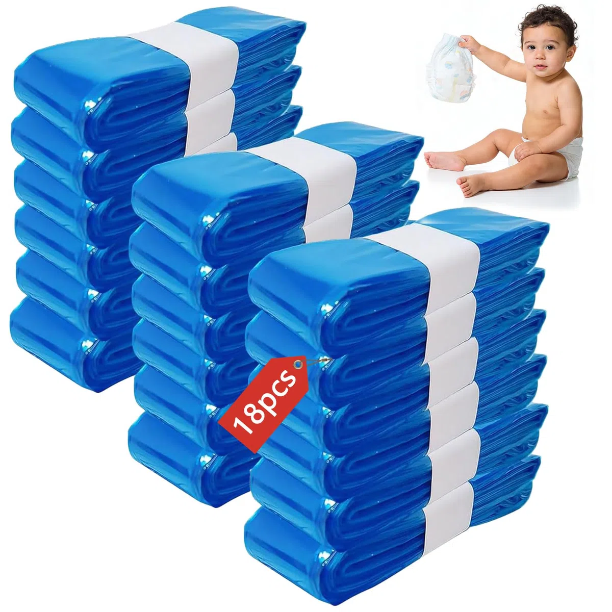 10 piezas de recambio para cubo de pañales, 4,5 m de alta capacidad para cubos de pañales – hasta 320 pañales, compatible con cartuchos de recarga de Angelcare/Tommee Tippee/Litter Locker –