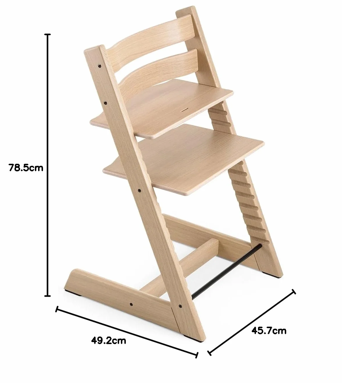 Silla Tripp Trapp de Stokke, Roble Natural - Silla ajustable, evolutiva para recién nacidos, niños y adultos - Práctica, cómoda y ergonómica - Diseño atemporal - Hecha con madera de roble