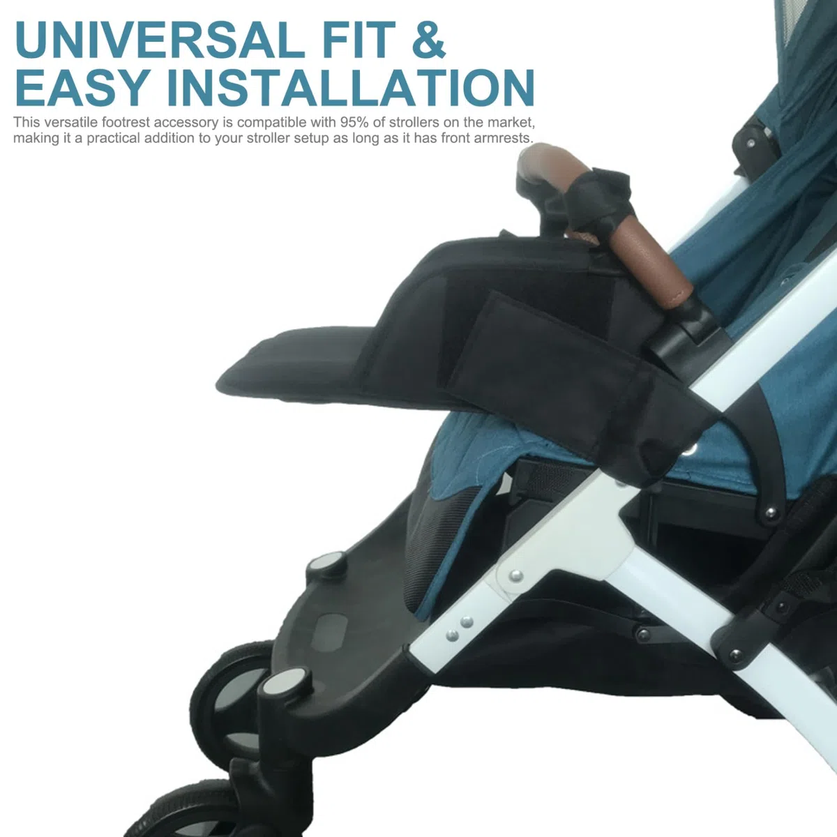 Adjunto del asiento del cochecito, extensión de reposo pie de avión para cochecito de 12x13.7 pulgadas, cabello de los cochecitos ajustables para cochecitos accesorios