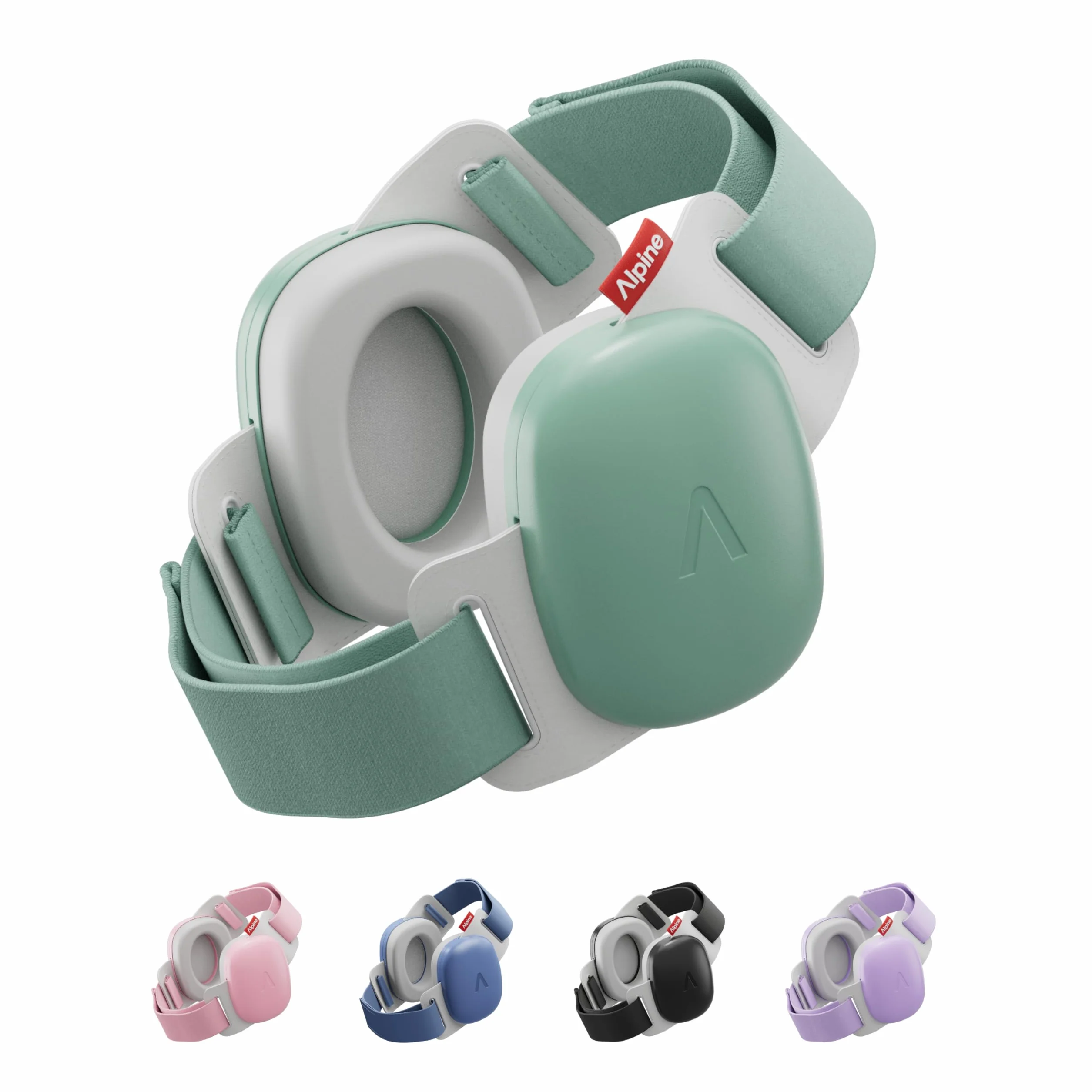 Alpine Muffy Baby Confort – Cascos Bebe Antiruido – Certificado CE & ANSI – Diadema Única Para Un Ajuste Seguro Y Cómodo – Protección Auditiva Ajustable Hasta 48 Meses – Atenuación De 24 dB, Verde