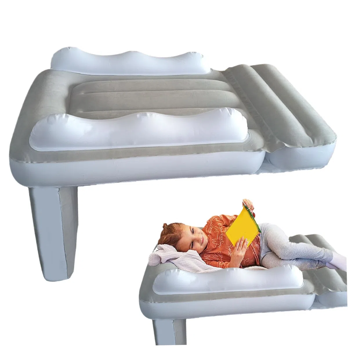Flyaway Cama De Avión Inflable Para Niños Pequeños - Fácil Que Se Adapta A La Mayoría De Los Asientos