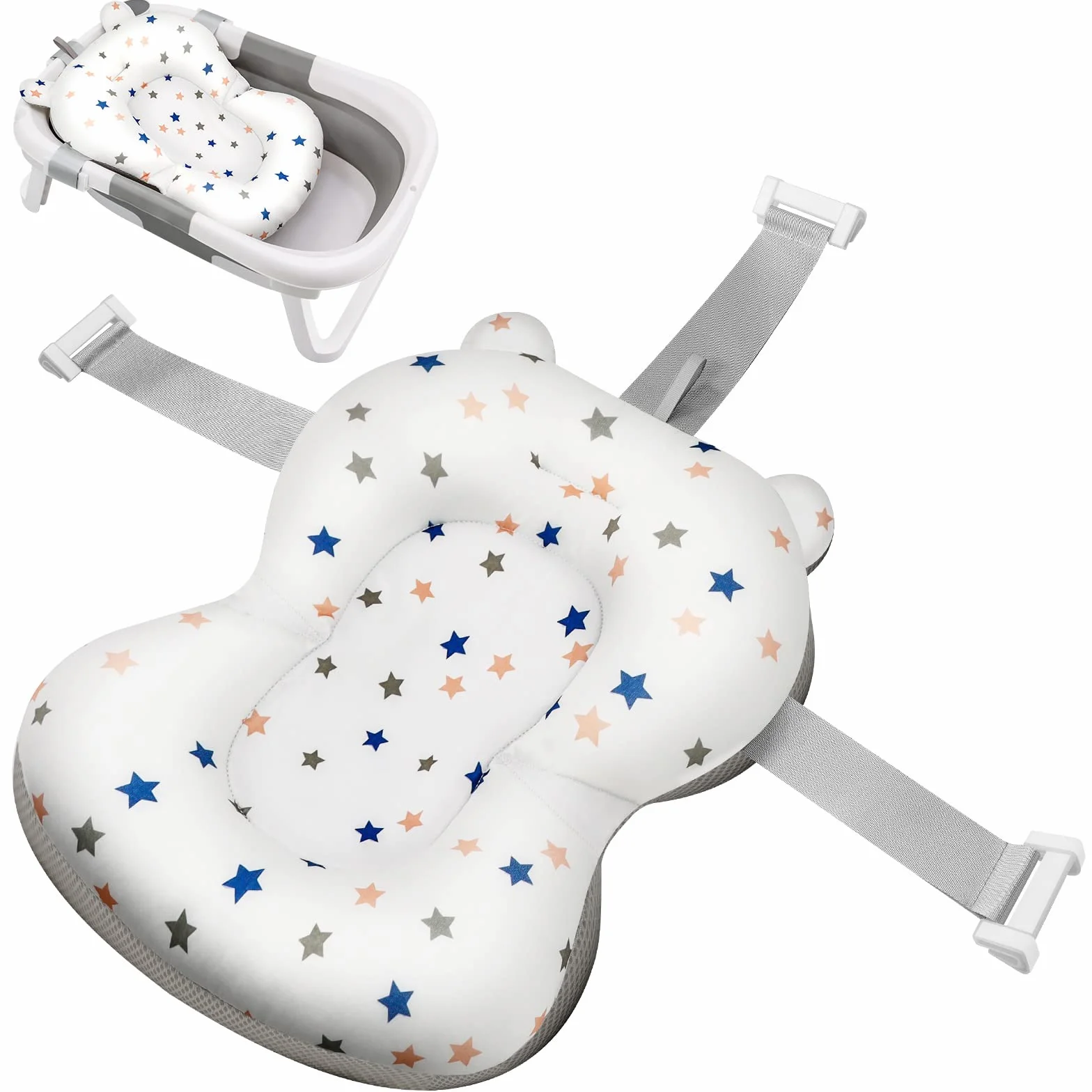 Cojin Bañera Bebe Asiento Baño Silla Recien Nacido Adaptador Hamaca Ducha Almohada Reductor Tina Almohadilla Malla Soporte Estrella