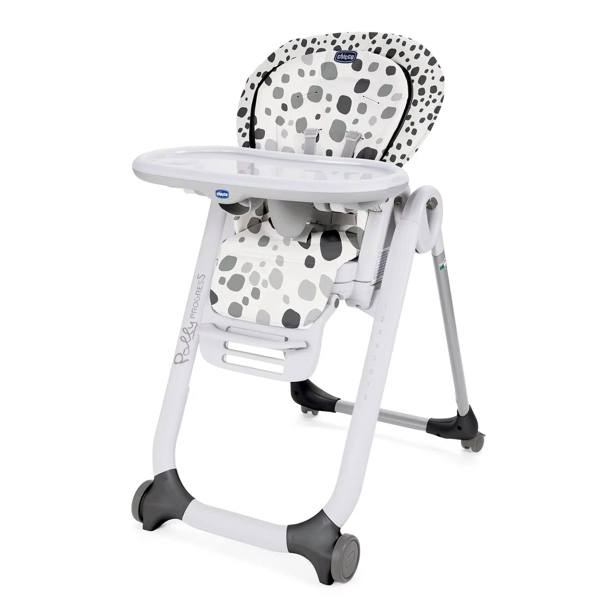 Chicco Polly Progres5 - Trona evolutiva, de hamaca a elevador, 4 ruedas, de 0 a 3 años, gris