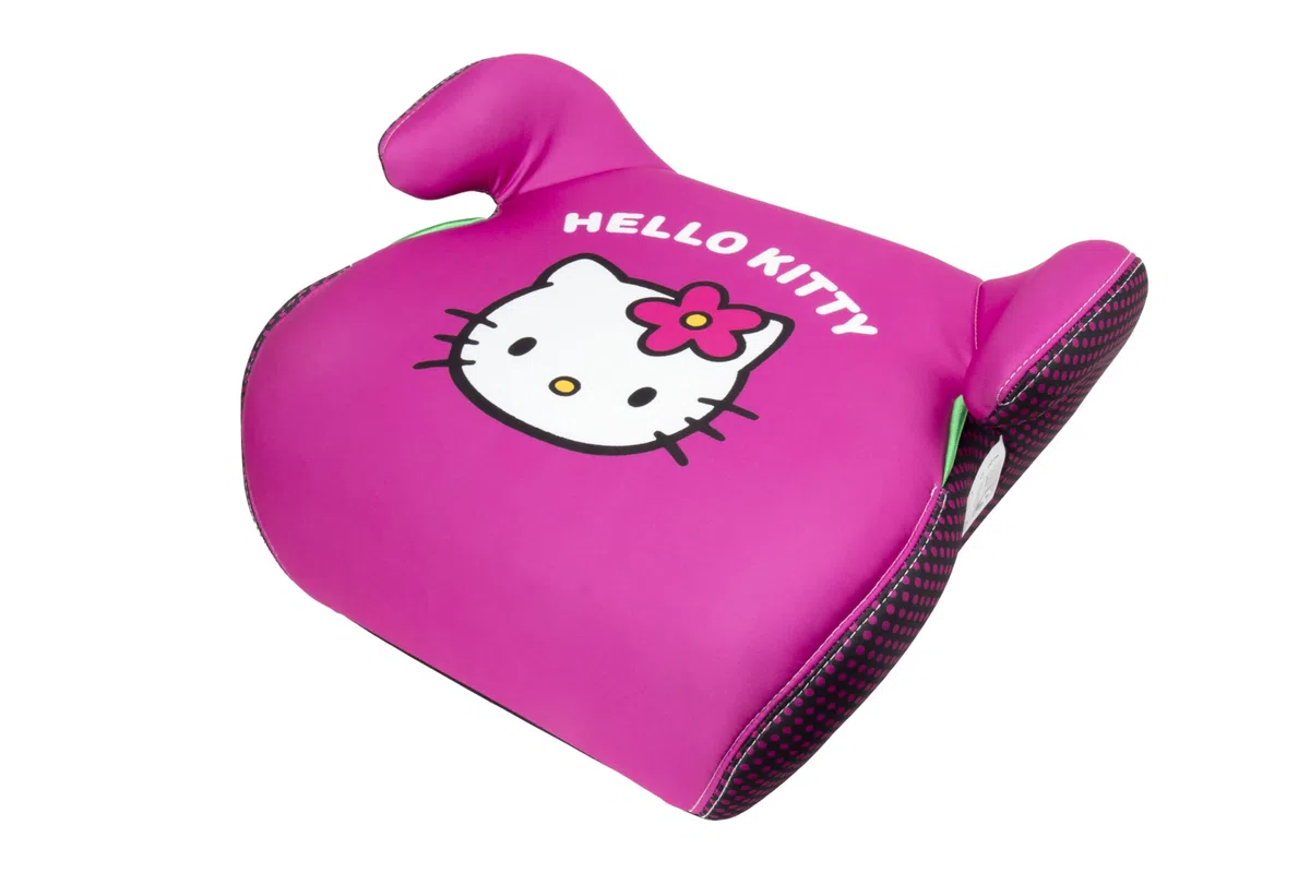 Hello Kitty Alzador Infantil Nueva Homologación Europea I-Size R129/03. Funda de 3 cm Extraíble. para Niños y Niñas de Entre 125 – 150 cm. Seguridad y Confort Asegurada.