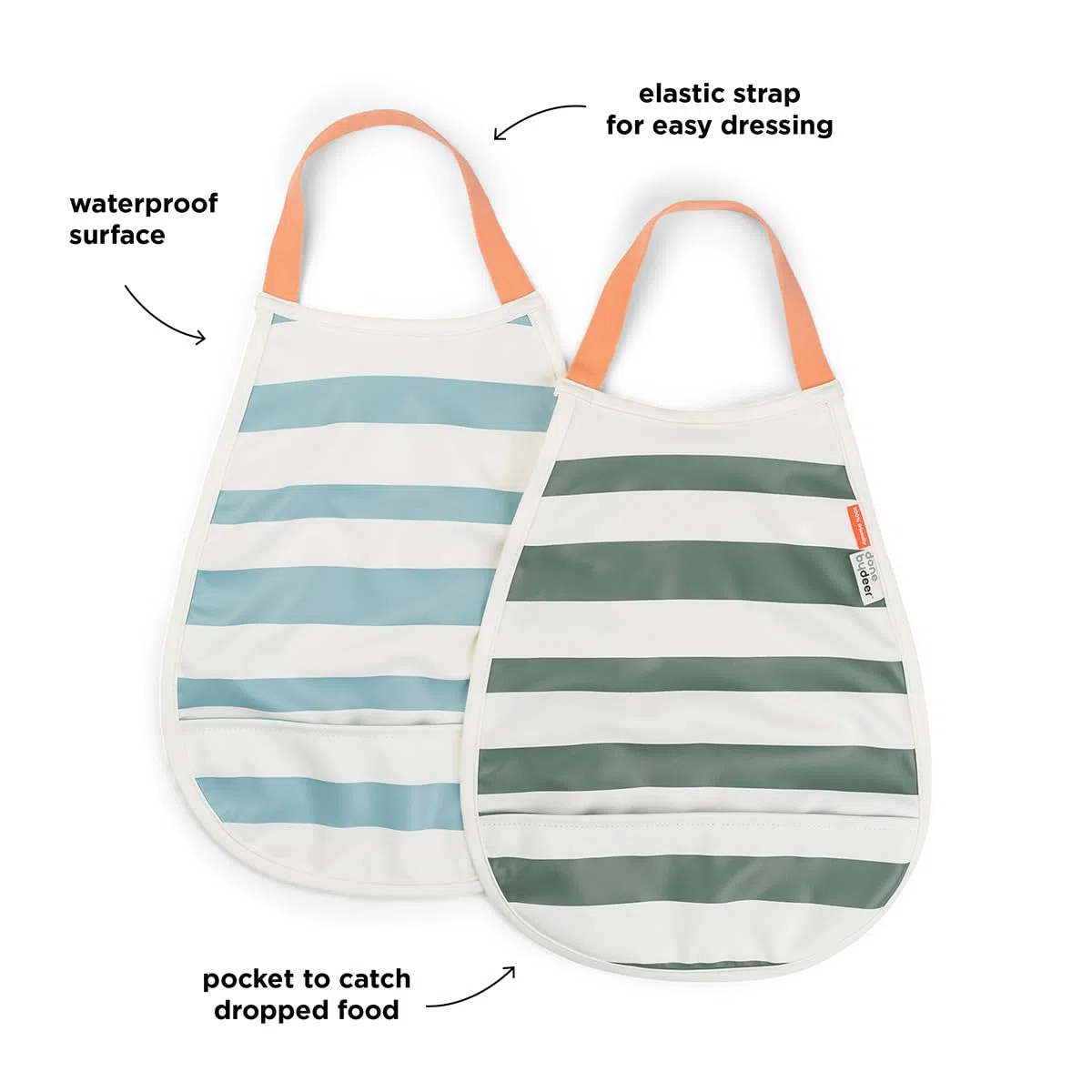 Done by Deer Pull-over babero 2-pack Stripes Parent