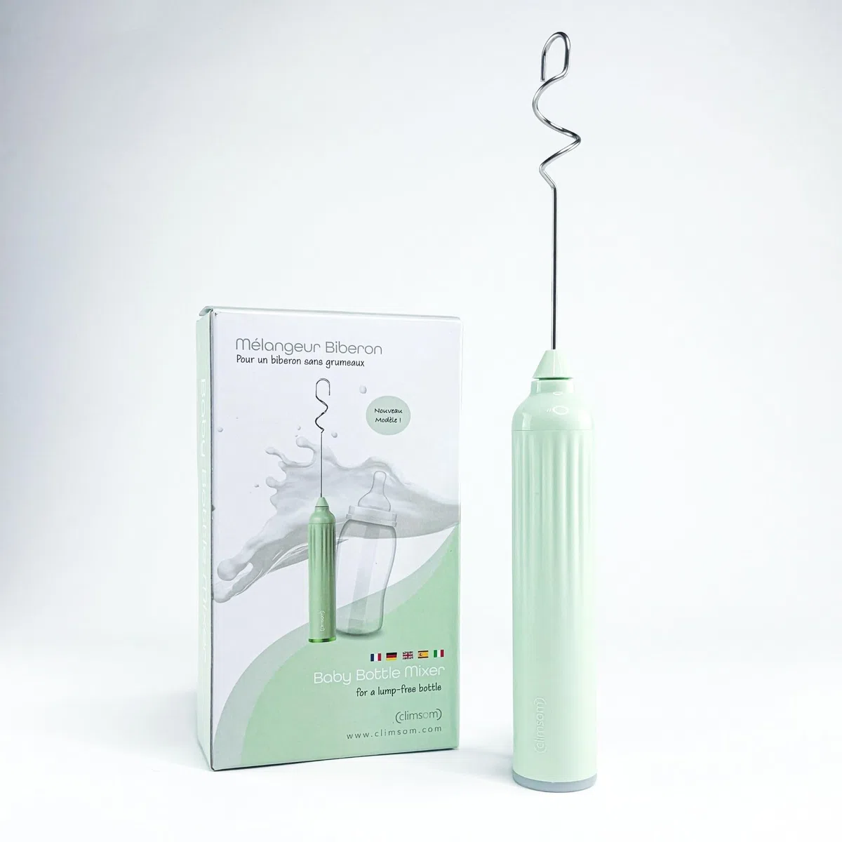 Mezclador De Biberones Anti Grumos CLIMSOM - Recargable Por USB, 3 Velocidades - Mezcla Homogénea Sin Grumos - Fácil De Limpiar - Para Todo Tipo De Leche