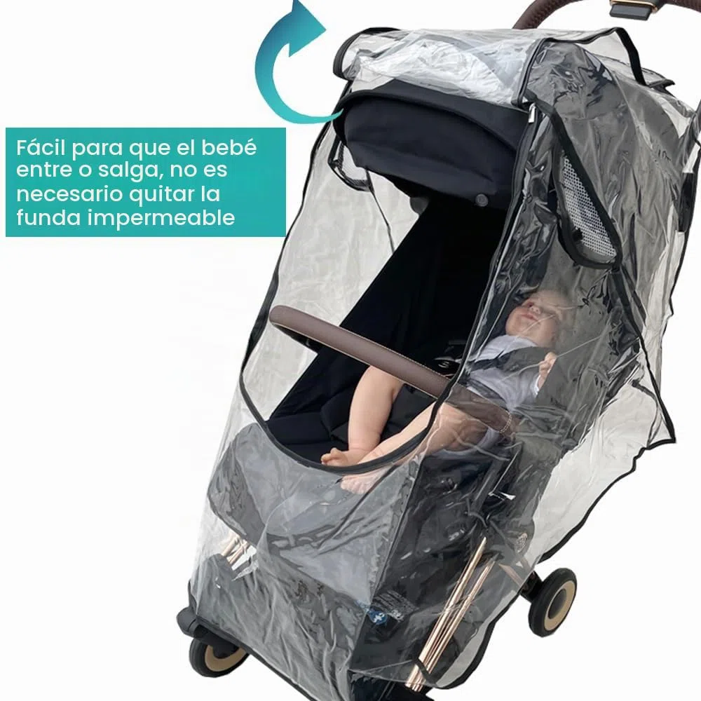 Funda impermeable para cochecito compatible con Cybex (Coya, Eezy Twist, Libelle), a prueba de viento, material EVA transparente, ventana grande delantera