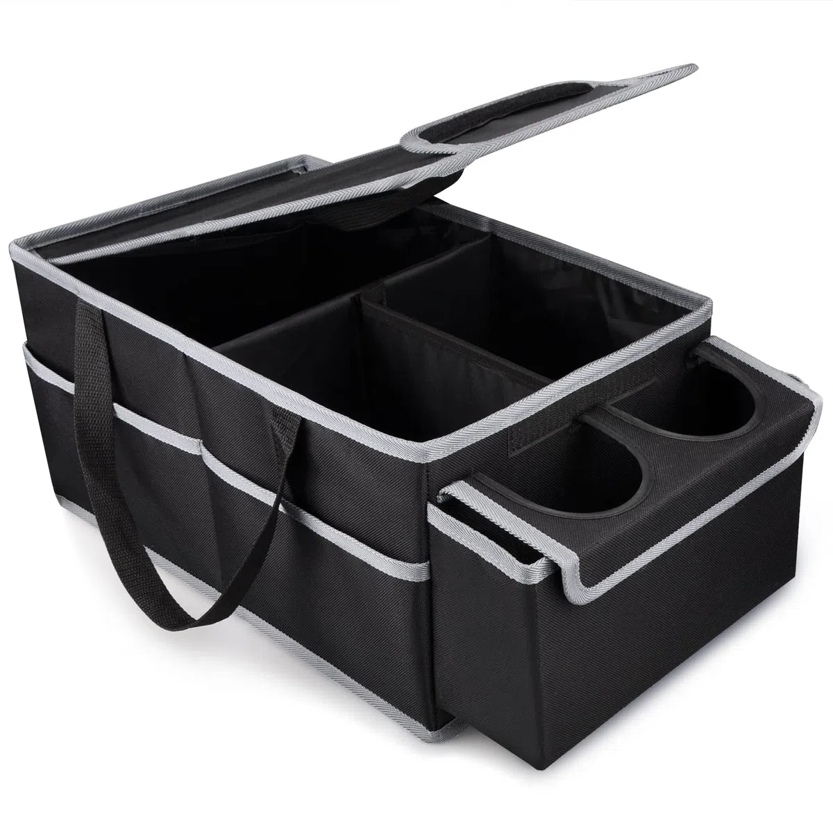 Organizador Coche para Asiento Delantero Trasero de Coche, Plegable Organizador de Asiento de Automóvil Varios Compartimentos, para Ropa, Juguetes y Suministros de Oficina (Negro)