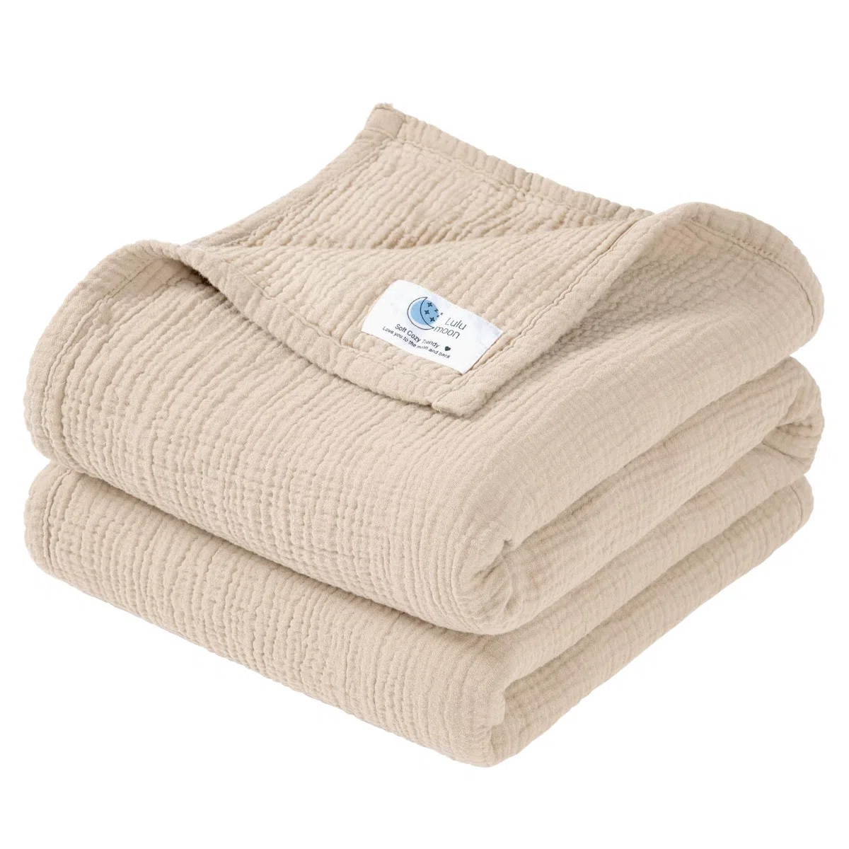 lulumoon Manta de Muselina para Bebé - UnisexManta de Bebé para Niños Cómodo Cochecito Manta 120x120cm(Blanco)