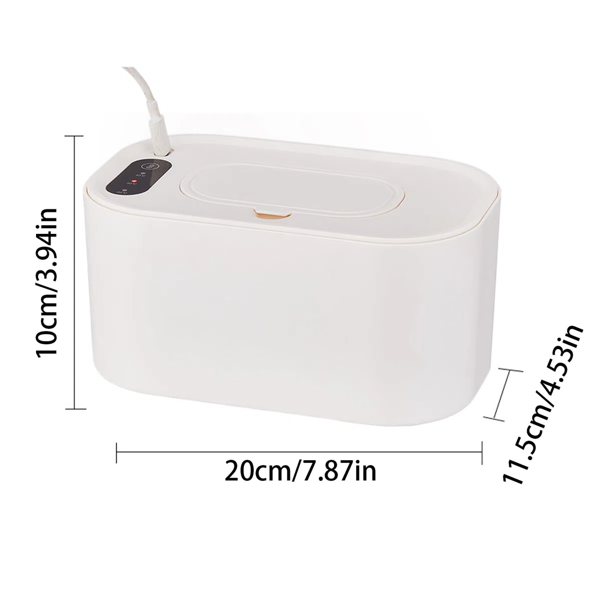 Calentador de toallitas para bebé, dispensador de toallitas calentadas, contenedor de Carga USB, Caja de toallitas húmedas con Pantalla de Temperatura para el Cuidado, guardería, hogar, al Aire Libre
