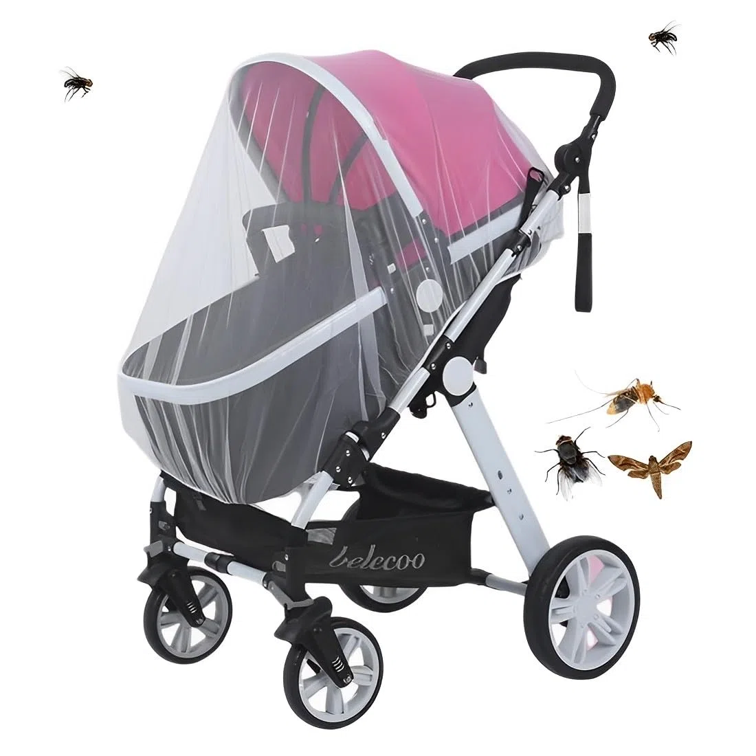 Mosquitera Universal para Capazo, Asiento de Coche, Cama, Paraguas, Protección contra Insectos para Bebés y Niños
