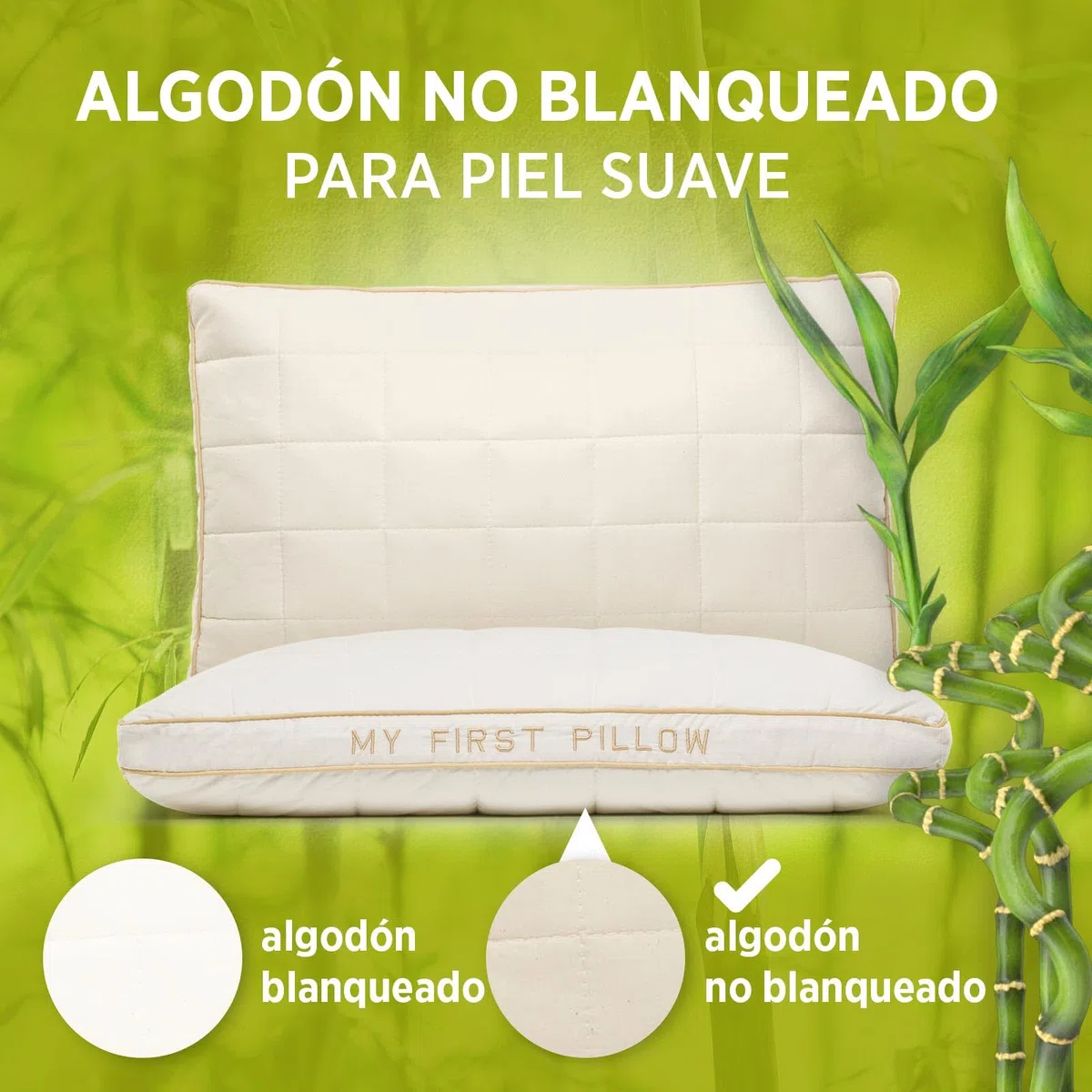 VITAPUR - Almohada para niños pequeños, 40 x 60 cm, 100% algodón Natural, Suave, Ajustable en Altura, Lavable, hipoalergénica, Certificado Oekotex-100, para 12 Meses y más