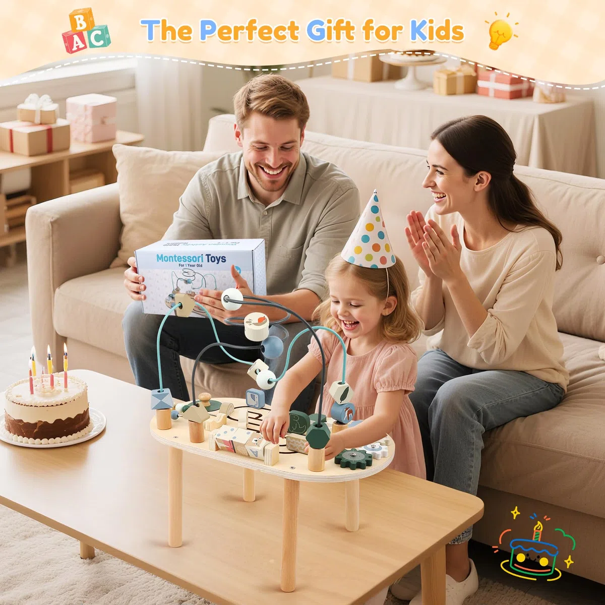 Mesa de actividades de madera para niños, juguete Montessori 7 en 1, mesa de juegos a partir de 3 años, centro de actividades para bebés, regalo para niñas y niños