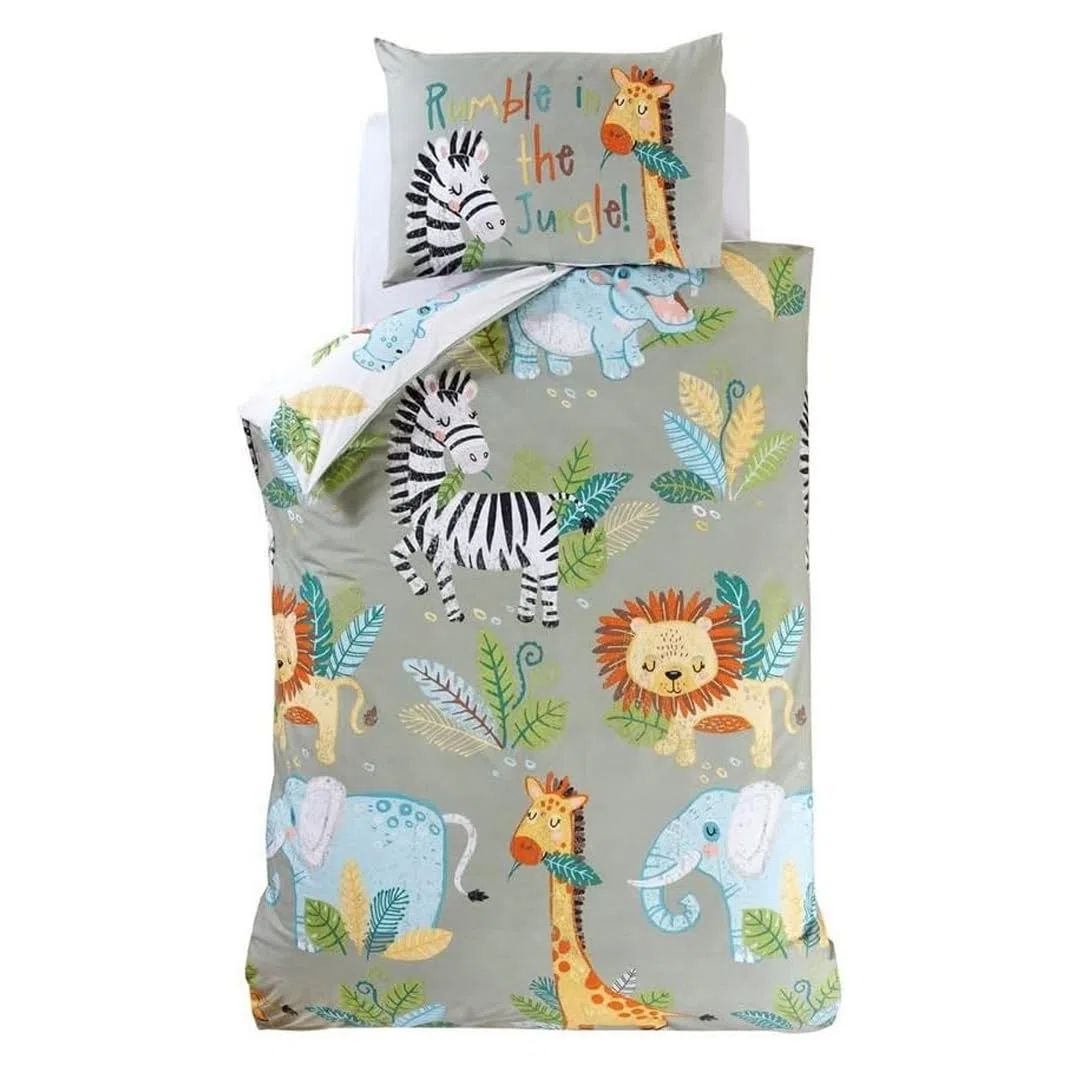 Rapport Home Rumble In The Jungle - Juego de Funda nórdica para niños, Color Verde
