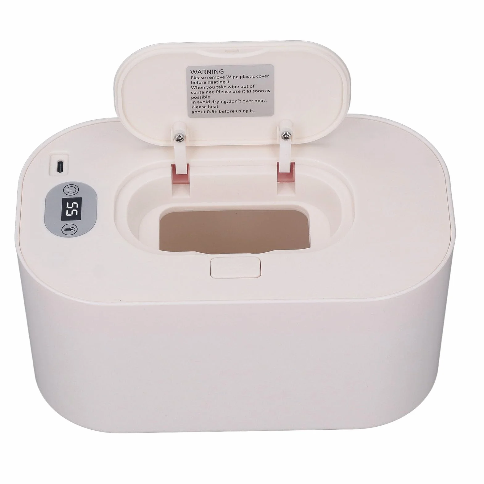 Calentador de toallita para bebés rápido, calentamiento constante temperatura de limpieza húmeda Dispensador USB Calentador portátil alimentado para recién nacidos Material de