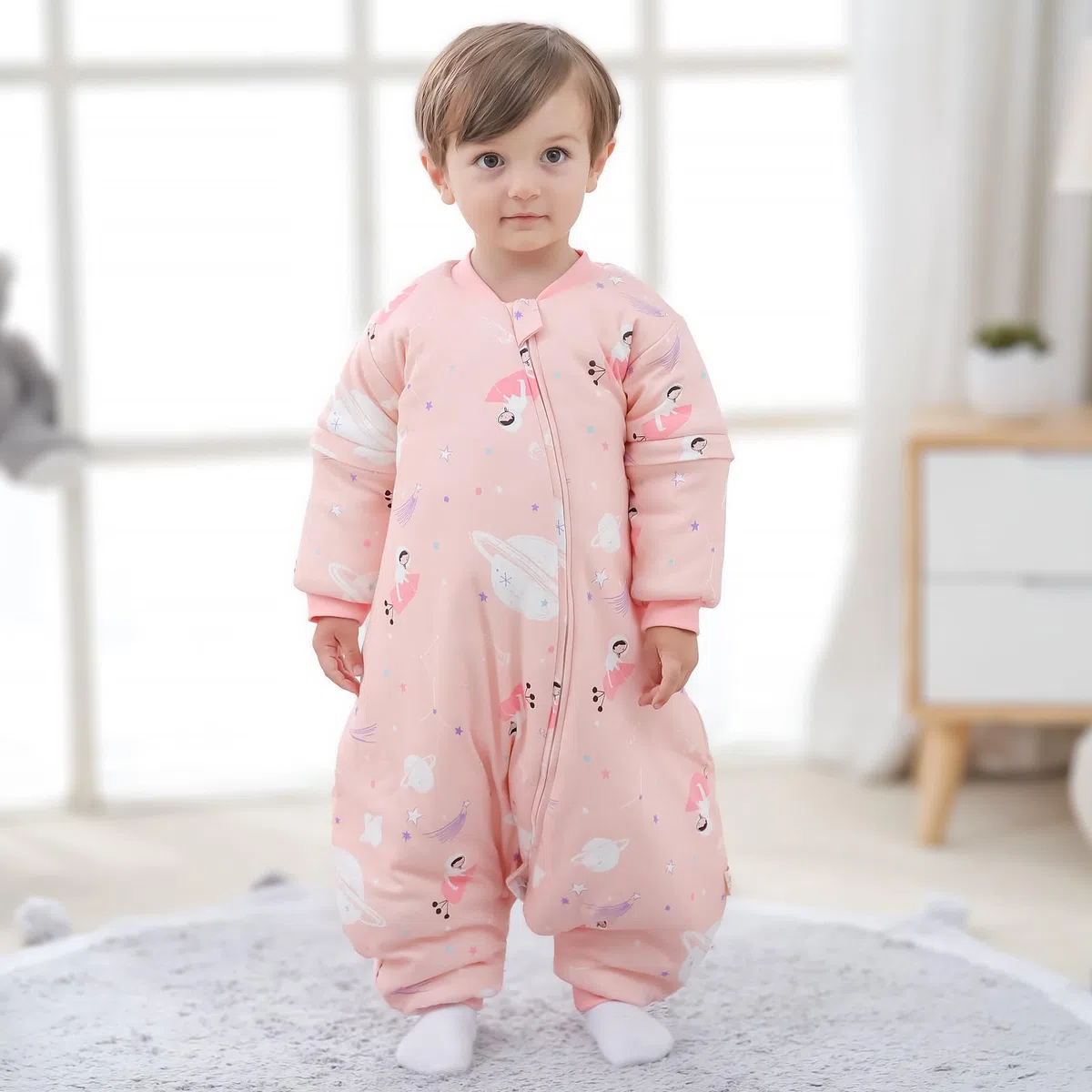 Mosebears Saco de dormir para bebé - 2.5 TOG Saco de Dormir de Algodón Unisex para Bebés,con mangas extraíbles, 18 – 36 meses (Altura 85 – 95 cm)