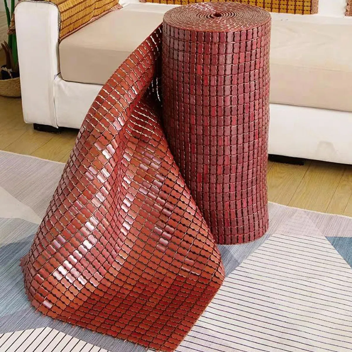 Colchón de Bambú,Colchoneta para Bamboo Colchón,Estera de Dormir Verano Enfriamiento,Mahjong Esterilla de Bambú de Hielo,Transpirable,para Escuela Dormitorio,Ancho X Largo (70x165cm)