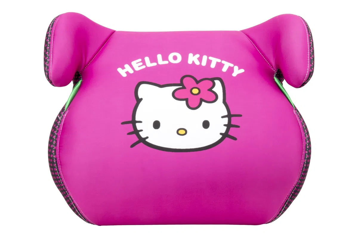 Hello Kitty Alzador Infantil Nueva Homologación Europea I-Size R129/03. Funda de 3 cm Extraíble. para Niños y Niñas de Entre 125 – 150 cm. Seguridad y Confort Asegurada.