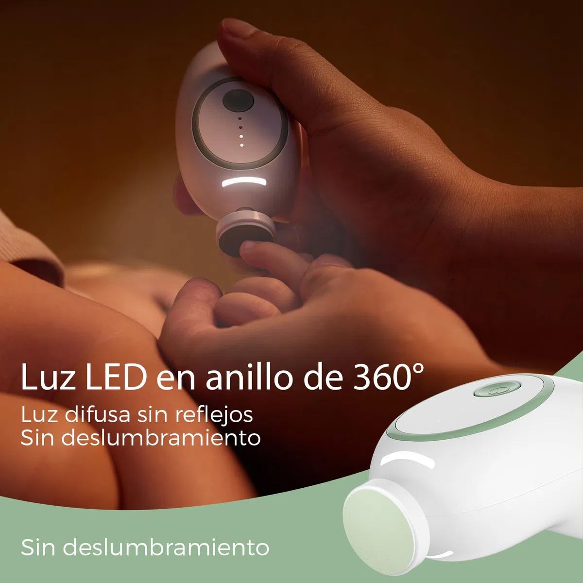 Momcozy Lima de Uñas Eléctrica para Bebés, Cortauñas Eléctrico Suave para Bebés Recargable, Cortauñas Eléctrico para Bebés, 7 Cabezales de Pulido de Repuesto