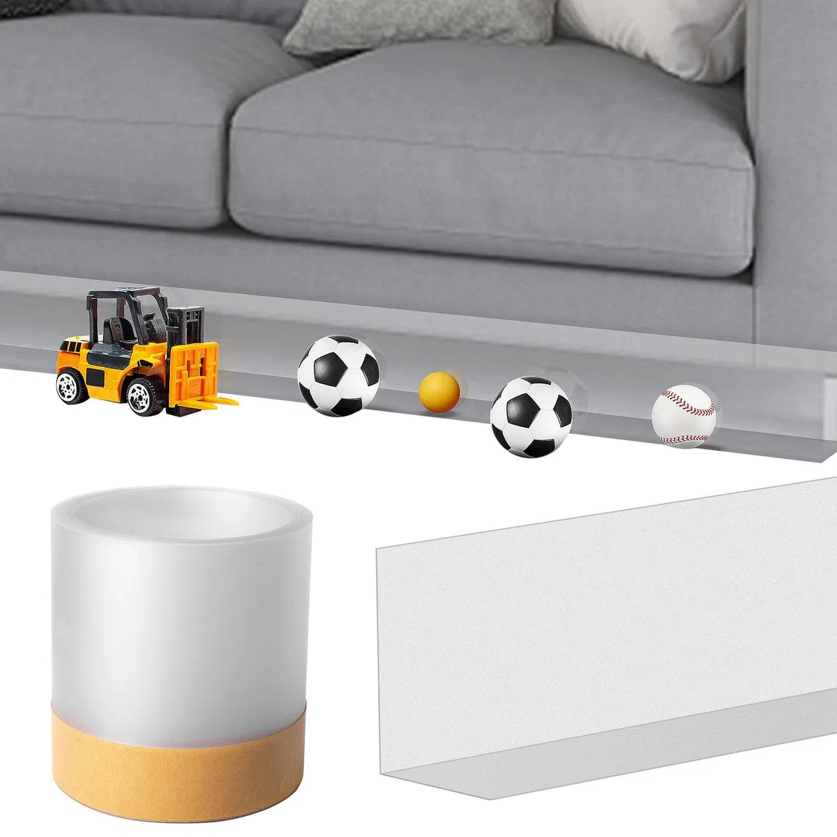 Juguetes Debajo del sofá, Parachoques Adhesivo para Muebles, evite Que Las Cosas se suban al sofá Cama y Otros Muebles