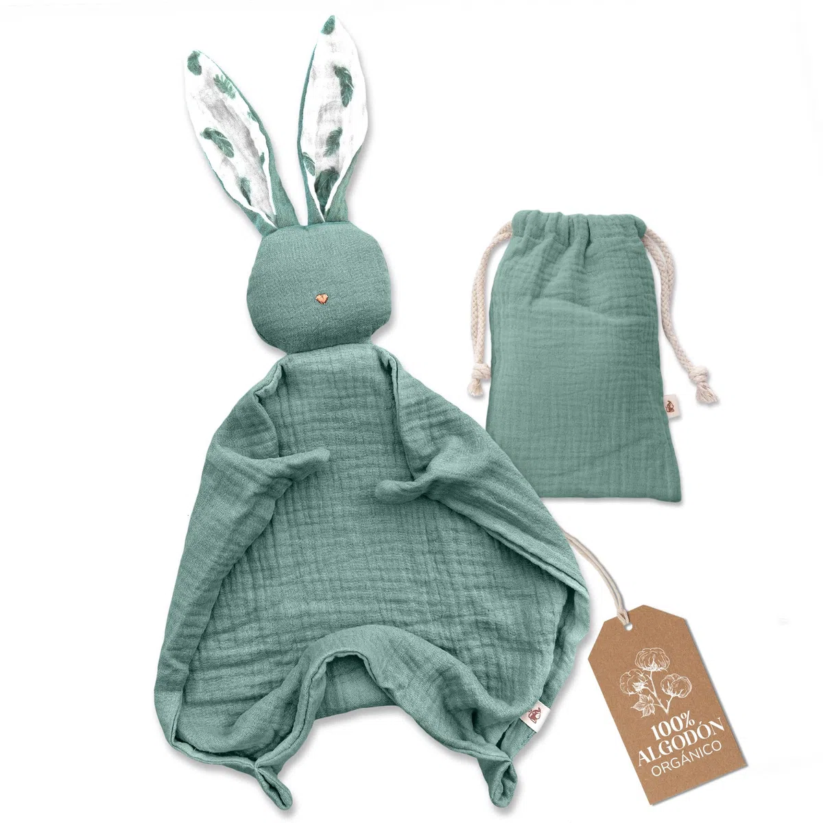Mikito - Doudou Bebe 30x30cm Algodon Organico - Muselinas Bebe Algodon - Ideal para Arrullo Bebe Recien Nacido - Regalos Bebes Recien Nacidos Originales - Dudus Bebe