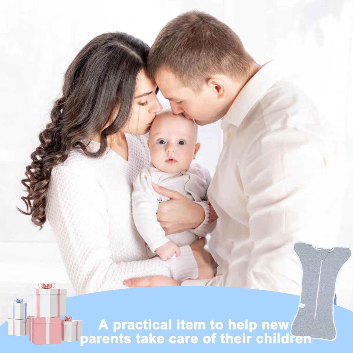 Mantas Envolventes para bebé, Saco de Dormir Bebe-s Recién Nacido, Baby Swaddle Wrap Manta Envolvente Ajustable, para Bebé 0-3 Meses