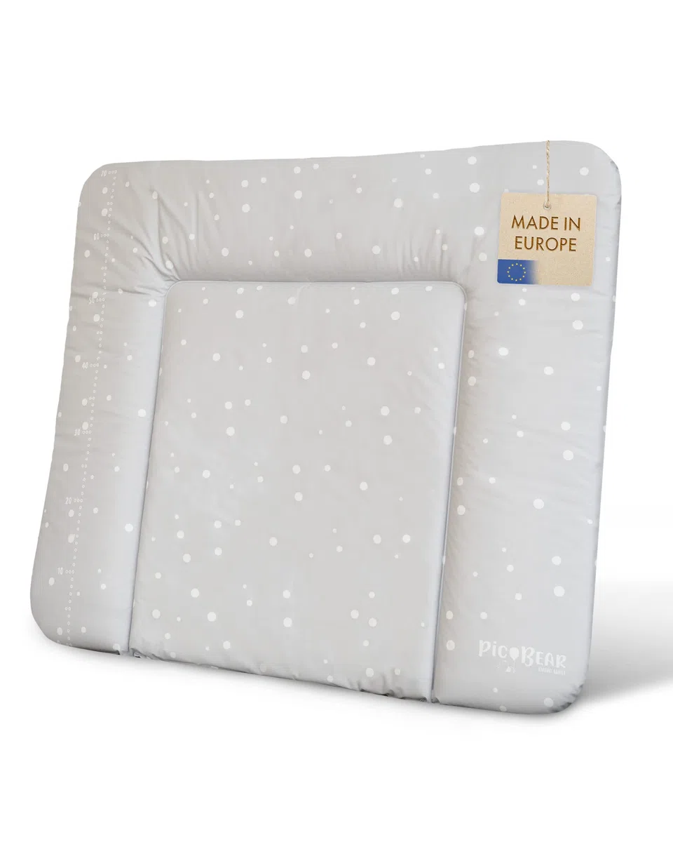 pic Bear Cambiador – alta calidad Oeko-Tex – Cambiador fácil de limpiar – Cojín cambiador – 85 x 72 cm – Puntos gris claro